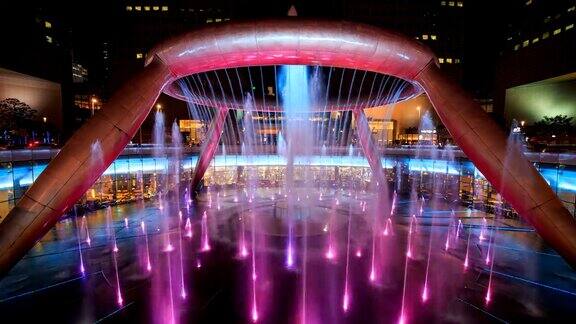 新加坡财富喷泉灯光秀的延时拍摄