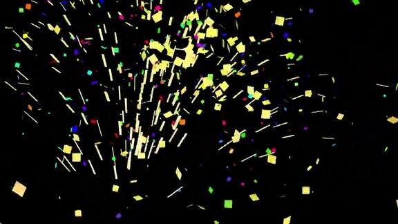 彩色气球和五彩纸屑与阿尔法频道庆祝生日派对周年股票视频