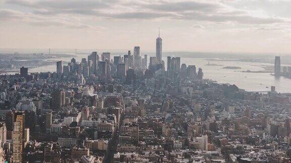 鸟瞰图曼哈顿市中心纽约市