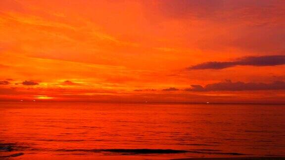 海面上红红的夕阳