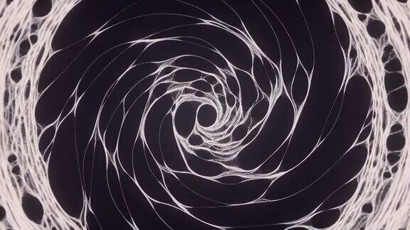 平稳移动的有机螺旋结构抽象的几何背景3d渲染数字动画4K超高清
