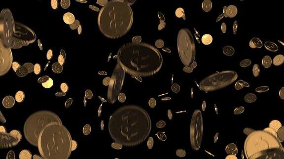 下落的金币带有alpha通道背景的欧元硬币