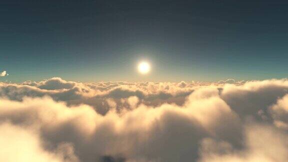 飞越云层日落4k