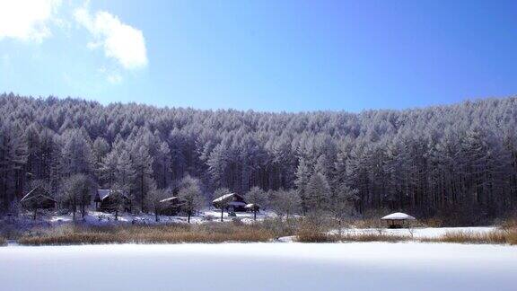 长野县日尻高原的雪景