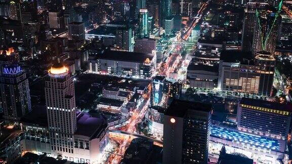 泰国 曼谷城市夜景航拍