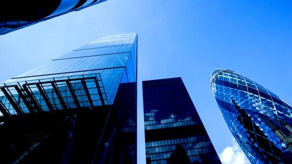 英国伦敦的摩天大楼办公商业大楼-延时