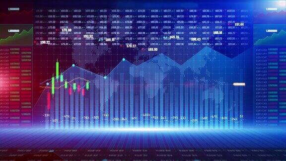 数字股票市场或外汇交易图形和烛台图表适合金融投资以金融投资趋势为商业背景
