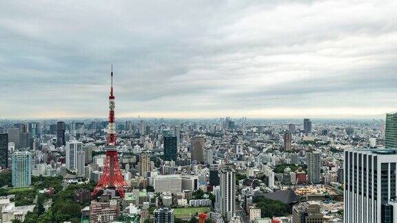 从夜晚到白天的时间推移-东京的高架视图