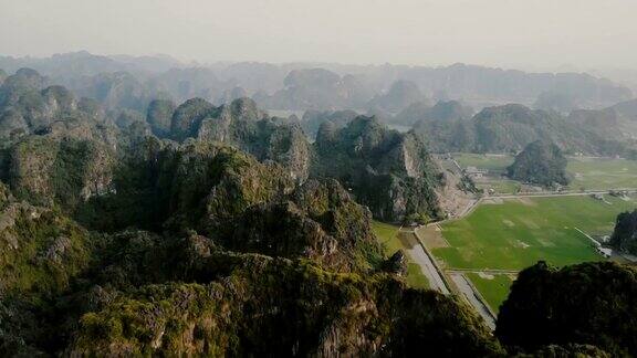 越南山脉的鸟瞰图