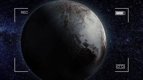 行星冥王星美丽的3d动画冥王星行星旋转与阿尔法通道冥王星的动画
