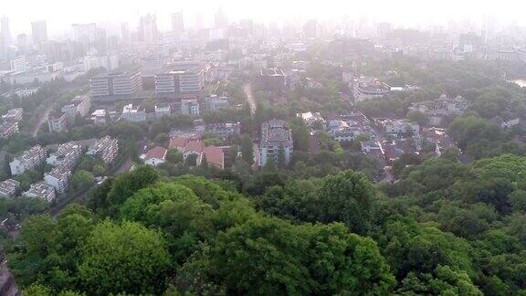 鸟瞰图城市景观和杭州宝塔