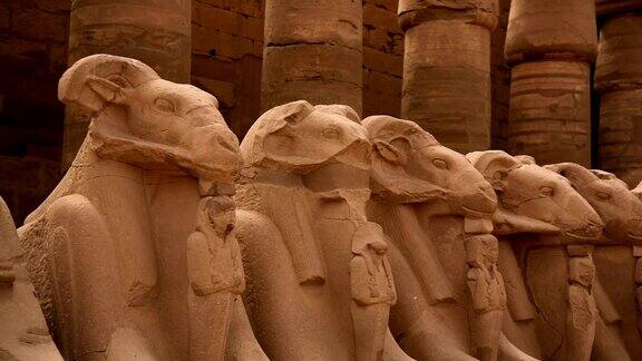 埃及卢克索卡纳克神庙的公羊头狮身人面像大道