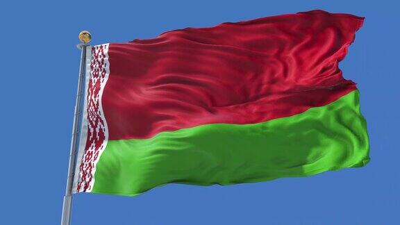 白俄罗斯动画旗帜包在3D和孤立的背景
