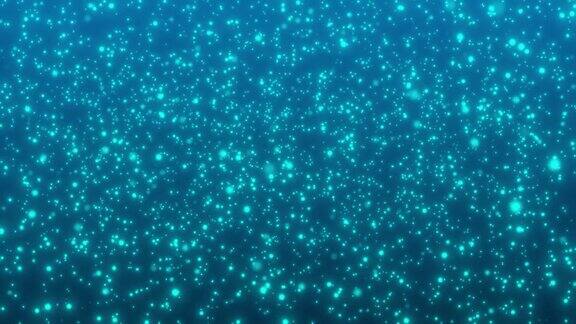 闪闪发光的蓝色粒子抽象背景落下的雨水-冬雪库存视频