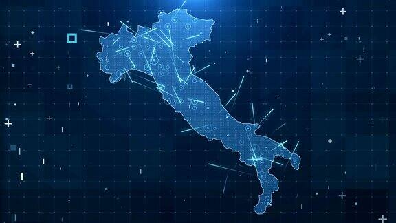 意大利地图连接完整细节背景4K
