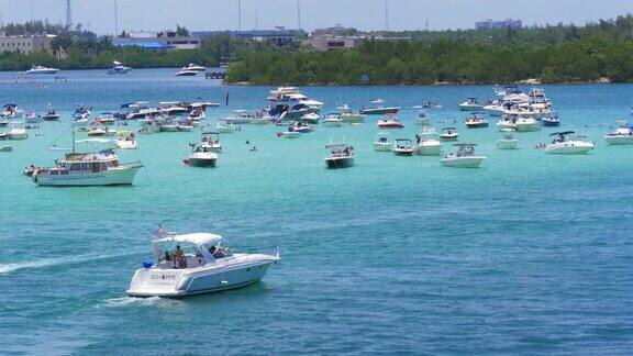 美国迈阿密海滩夏季日海湾游艇停车场4k佛罗里达州