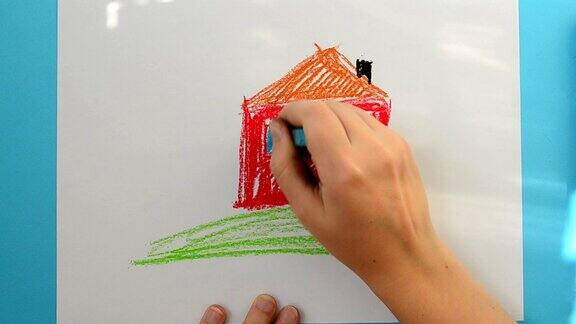 我们画的房子这个孩子画了这幅画