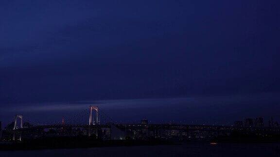 4k视频:从东京台场观看彩虹桥和港区