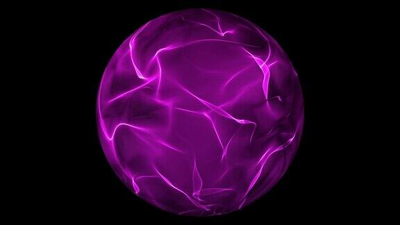 发光的紫色能量球在透明的背景