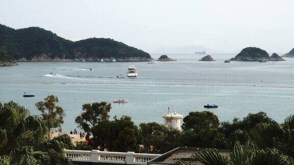 浅水湾浮台跳水泳滩岛