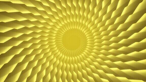 黄色螺旋抽象图案循环动画