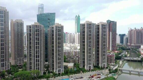 无人机俯瞰中国深圳的住房