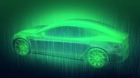 绿色3d汽车模型