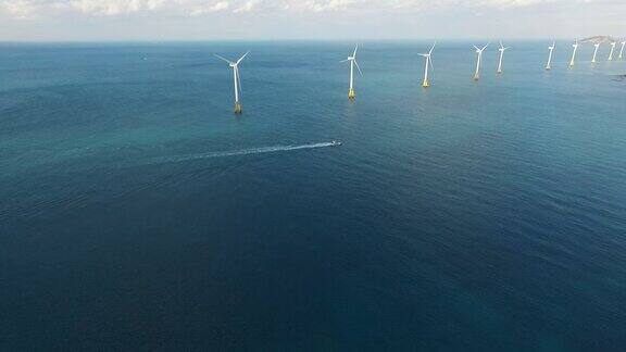 韩国济州岛的海上风力涡轮机
