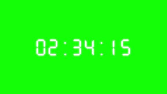 数字闹钟计时器或手表天文钟动画-动画秒表倒计时5分钟到0分钟快速运动叠加阿尔法分层和绿色屏幕的颜色键控背景视频