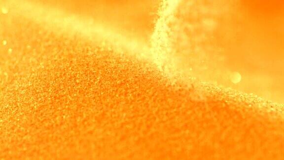 橘色的沙子堆慢镜头