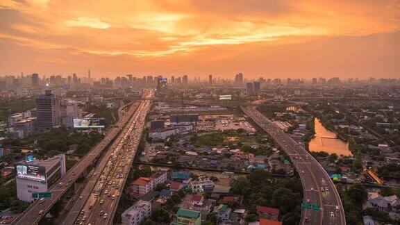 4k时光流逝泰国曼谷的高速公路