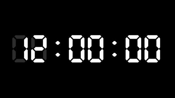 24小时数字时钟动画你可以在每小时开始的时候停下来简单引导了24个数字时间计数器符号和倒计时股票视频你可以用分、秒和毫秒来表示