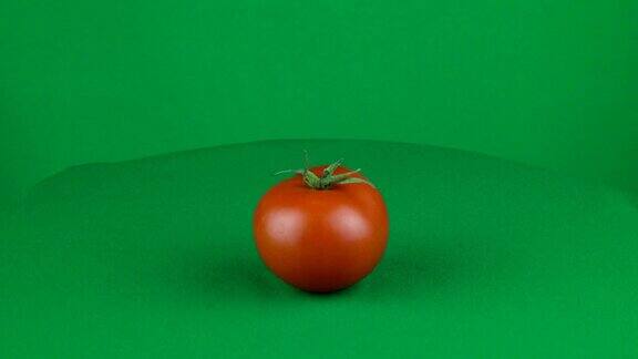 番茄旋转在绿色屏幕色度键哑光