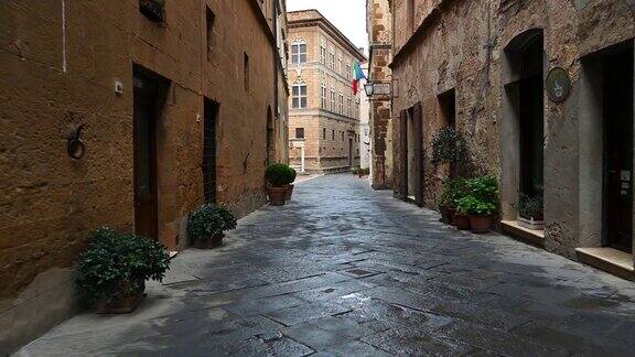意大利皮恩扎古老狭窄的街道