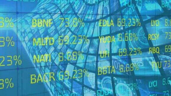 股票数据在多个屏幕上移动的动画
