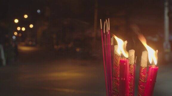 香和烛灯过渡祈祷和尊敬