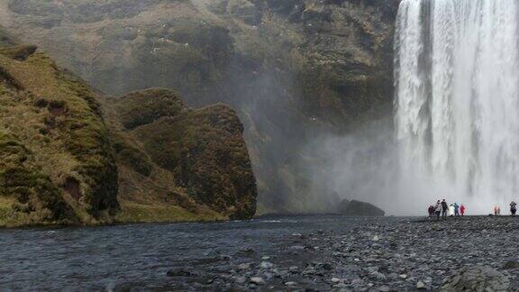 冰岛Skogafoss瀑布倾斜拍摄
