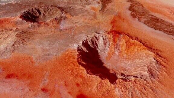 无人机拍摄的火星表面岩石覆盖的陨石坑