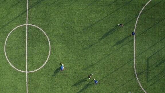 无人机视图的技术足球前锋得分的目标