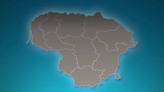 立陶宛国家地图与放大现实的云飞过相机放大天空效果在立陶宛地图背景适合公司介绍旅游演讲