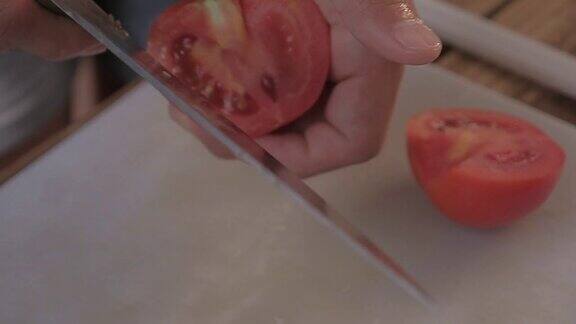 切番茄木桌4k慢动作