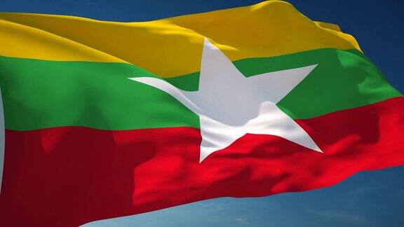 4K缅甸国旗-可循环