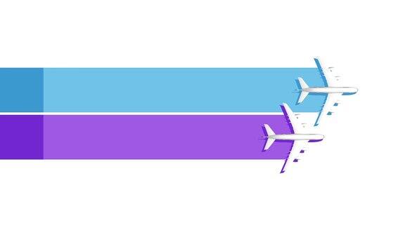 两个飞机标题介绍栏图形演示模板