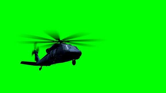 直升机在绿色上飞行