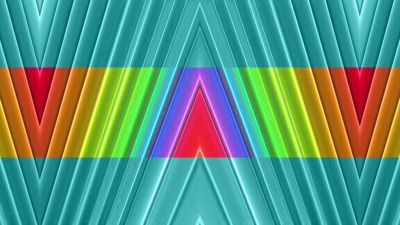 抽象3d无缝明亮背景在4k与彩虹磁带彩虹多色条纹移动循环在简单的几何卡通创意风格毛圈平滑的动画61