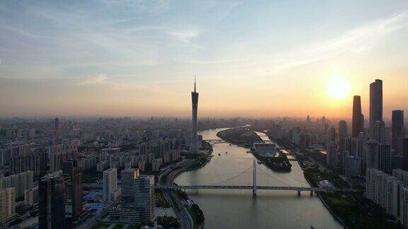 日落时的广州城市风光