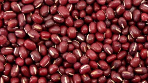 生红豆籽食品有机俯视图纹理蛋白质健康食品视频片段