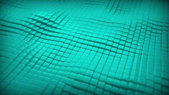 三维水青色绿松石光滑立方体抽象最小几何运动背景无缝循环背景动画高级最小动画横幅现代壁纸的文本和演示文稿模板