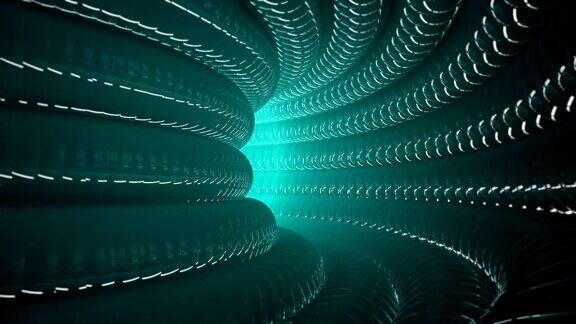 环形绿色螺旋隧道