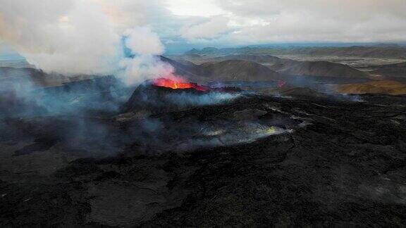 AerialviewofFagradalsfjallVolcanoGrindavíkIceland.